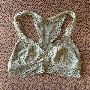 Aerie Green Eyelet Lace Bralette